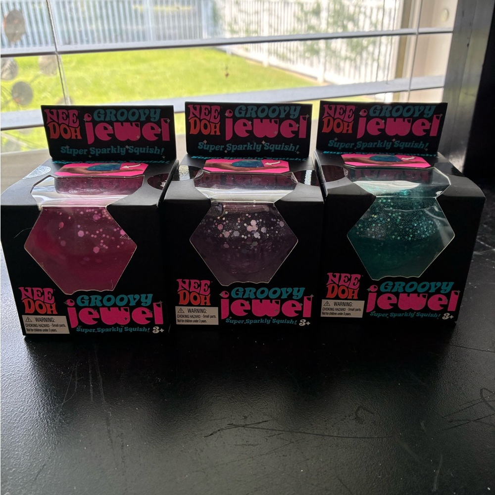 Nee Doh Groovy Jewel Super Sparkly Squish Toy Set